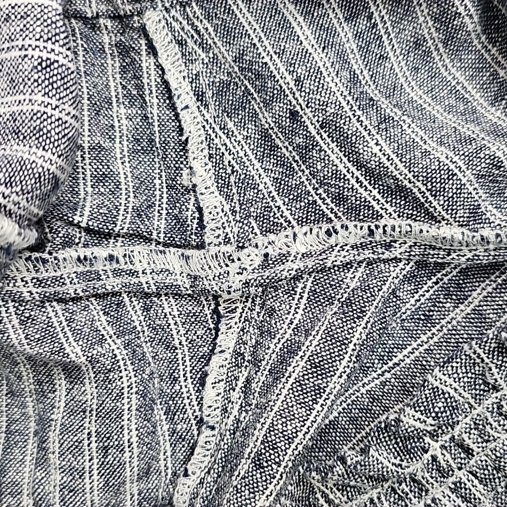 NWT TIME AND TRU NAVY STRIP RELAXED FIT PULL-ON LINEN SHORTS - Picture 7 of 11
